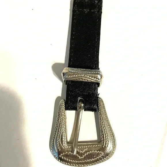 Womens Genuine Leather Wooden Beaded Belt Western Buckle Size Small/Medium - Picture 3 of 10